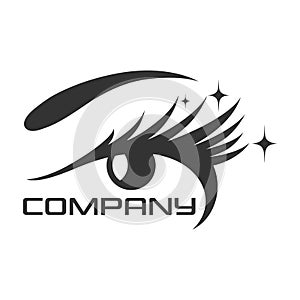 Eyelashes eye logo. Vector illustration.