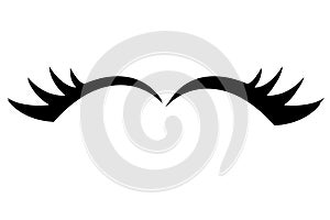 Eyelashes icon on white background. Illustration