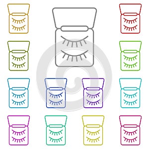 Eyelashes multi color icon. Simple thin line, outline  of beauty icons for ui and ux, website or mobile application