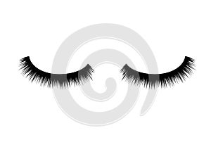 Eyelashes vector beauty makeup. Long eye fashion. Female eyelashes glamour