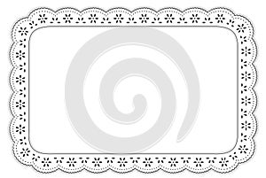 Eyelet Lace Place Mat, Black and White