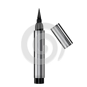 Eyeliner 3d template pencil. Make up realistic pen. Liner. Crayon. Cosmetic Makeup Metallic Eyeliner Pencils