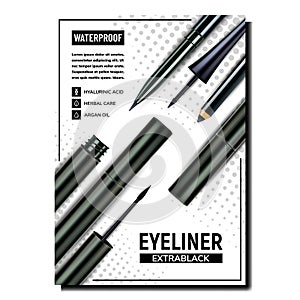 Eyeliner Cosmetic Creative Promo Poster Vector