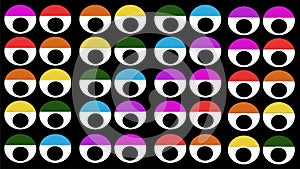 A pattern of eyes looking down