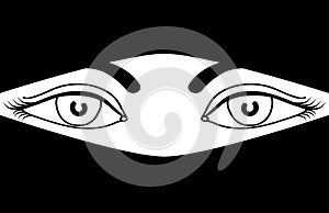 The eyes of an arab girl in niqab vector illustration