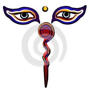 Eyes of Buddha Isolated Symbol