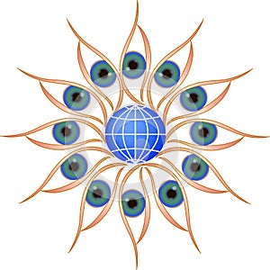 Eyes Circle Round with Globe