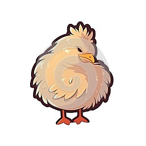 Eyes Closed Chicken Sticker On Isolated Tansparent Background, Png, Logo. Generative AI