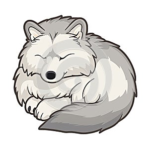 Eyes Closed Wolf Sticker On Isolated Tansparent Background, Png, Logo. Generative AI