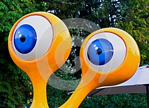 Eyes of a decorative snail close-up