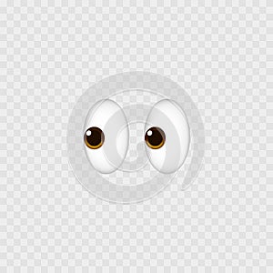 Eyes emoji. Isolated on white. White eyes emoji icon. Vector