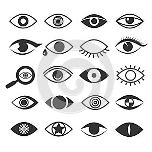 Eyes eye vision vector icons set