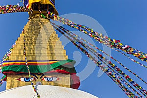 Eyes of God at the Boudhanath stupa in Kathmandu