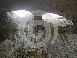 `The eyes of god` cave or `Prohodna` cave near Karlukovo village, Bulgaria.
