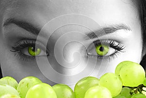 Eyes and grape