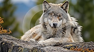 eyes grey wolf yellowstone