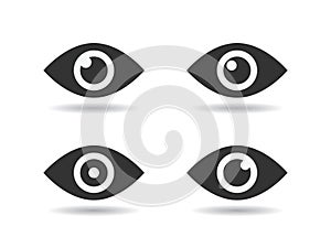 Eyes icon shape set isolated vector illustration