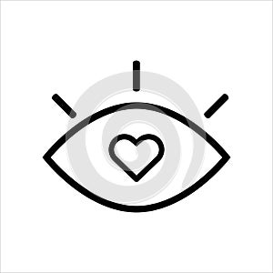 Eyes icon vector. eyes with love icon. outline style iconn
