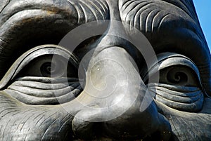 The eyes of Luang Pu Thuad Statue at Wat Huai Mongkhon