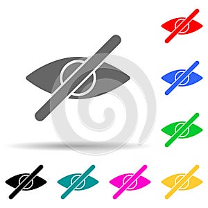 Without eyes multi color style icon. Simple thin line, outline vector of web icons for ui and ux, website or mobile