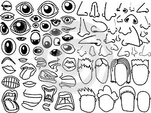 Eyes Noses Mouths Faces Stock