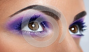 Eyes with purple makeup