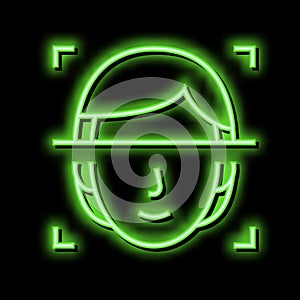 eyes scanning for identification neon glow icon illustration