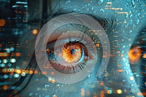 eyes of technology and futuristic digital cyber security concept comeliness