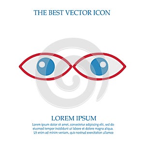 Eyes vector icon. Two eye