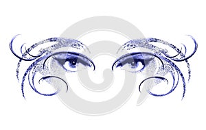 Eyes of Woman Wearing Mask photo