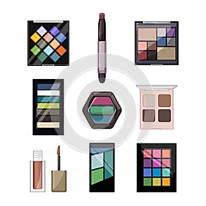 eyeshadow beauty set cartoon vector illustration