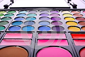 Eyeshadow, a makeup multi colored palette