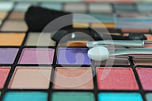 Eyeshadow palette with make up brushes