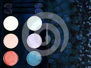 Eyeshadow palette. View from above