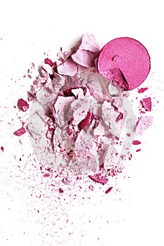 Eyeshadow pink on a white background