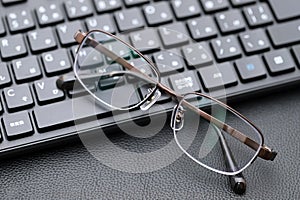 Eyesight glasses with computer keyboard
