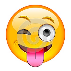 Eyewink with Tongue Emoticon