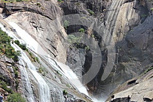 Ezaro river waterfal. Sea. Rocks