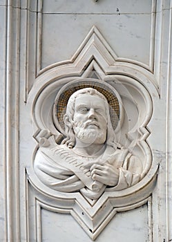 Ezekiel, relief on the facade of Basilica of Santa Croce in Florence