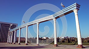Ezgulik Arch on Independence Square in Tashkent, Uzbekistan