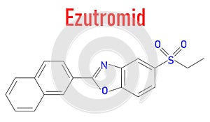 Ezutromid drug molecule. Activator of utrophin. Skeletal formula. photo