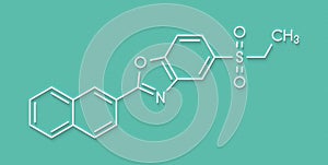 Ezutromid Duchene muscular dystrophy drug molecule. Activator of utrophin. Skeletal formula. photo