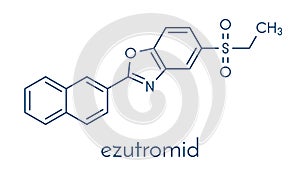 Ezutromid Duchene muscular dystrophy drug molecule. Activator of utrophin. Skeletal formula. photo
