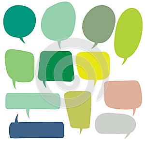 Set of Icon Speech bubble doodle  with accentuation , Clouds and bubbles for speech photo