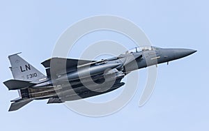 F-15E Strike Eagle climbs to the sky