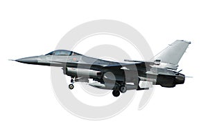 F-16 war plane isolated on a white background