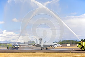 F/A-18 Hornet Pilot's Retirement Hosedown