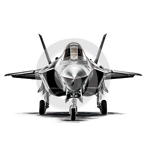 F-35 Fighter jet isolated on white created with Generative AI