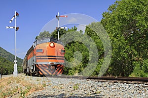 F-7 Vintage Diesel Approaching a Bend