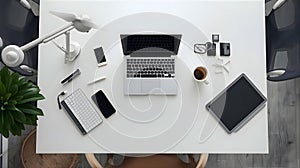 Organized Modern Tech Workspace and Home Office